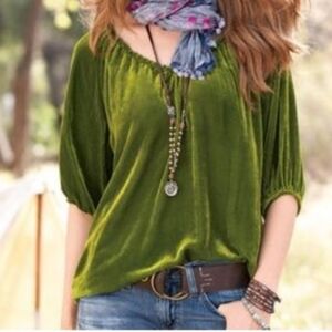 Sundance All Hours Velvet Silk Tunic Top Size Small
